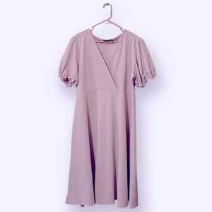 Boohoo Blush Pink Midi Wrap Dress Size 18